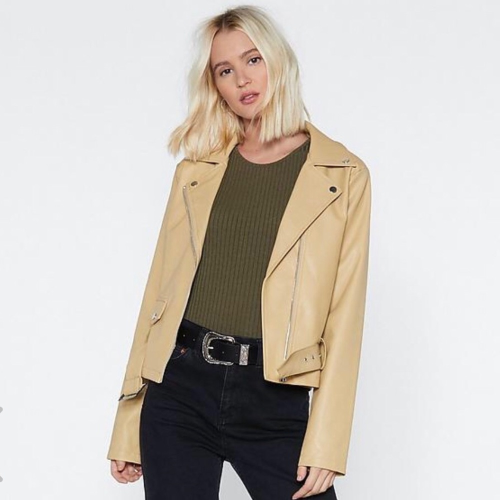 Nasty Gal Faux Leather Moto Jacket